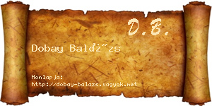 Dobay Balázs névjegykártya